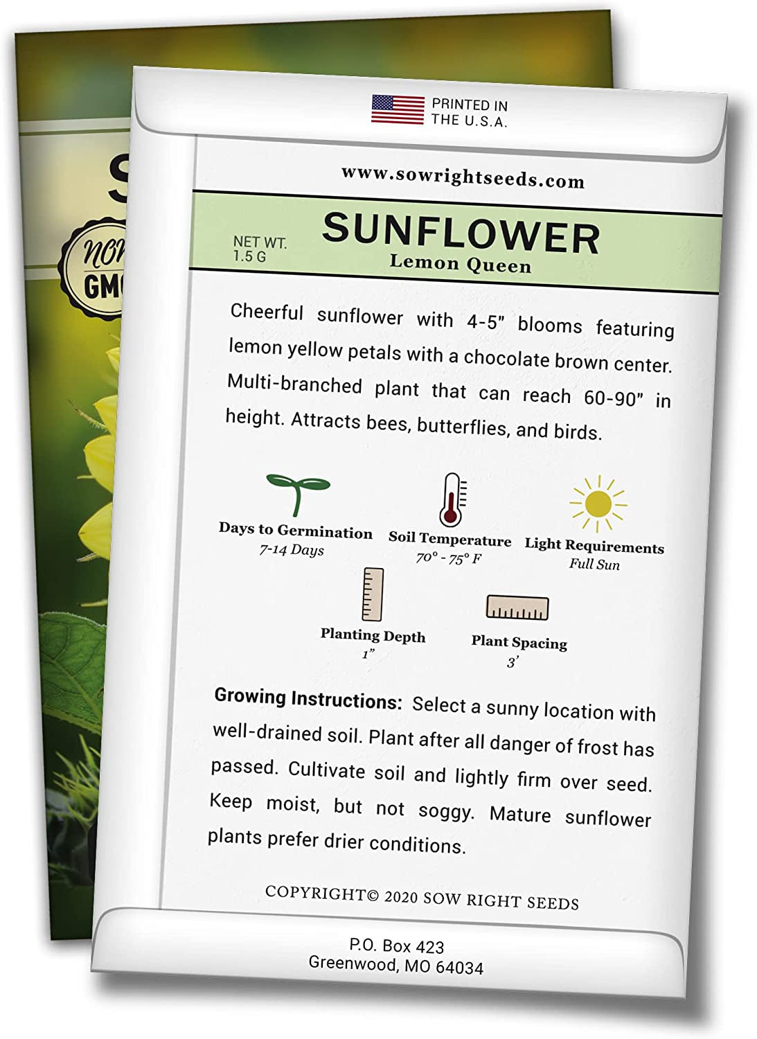 - Sunflower Seed Collection for Planting - 6 Varieties of Sunflowers - Seeds to Attract Pollinators - Non-Gmo Heirloom Seeds with Instructions to Plant & Grow - Makes a Great Gift